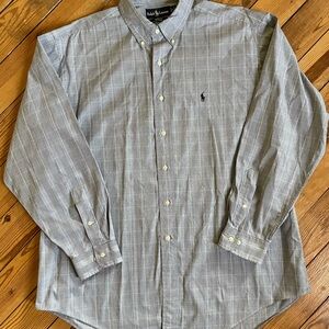Ralph Lauren Light Gray Plaid Button-Down Shirt